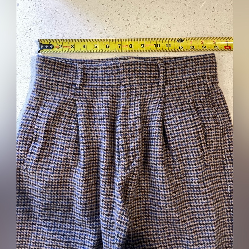 Everlane The Drape Pant, Wool, Brown/Blue Houndstooth - Picture 3 of 14